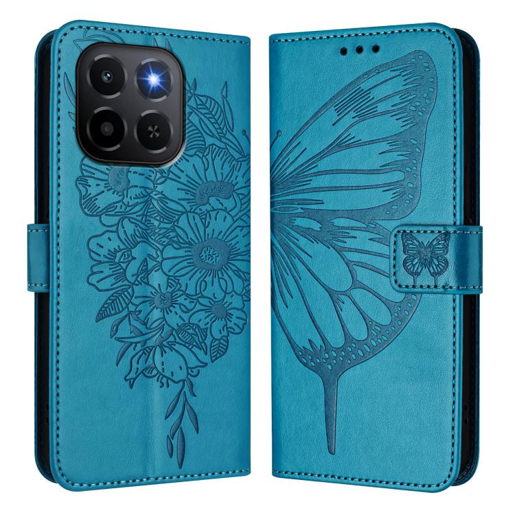 For Honor X6c 4G Embossed Butterfly Leather Phone Case