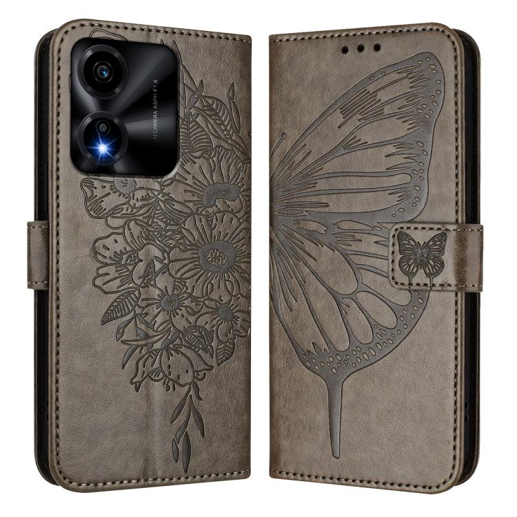 For Honor X5c Plus Embossed Butterfly Leather Phone Case