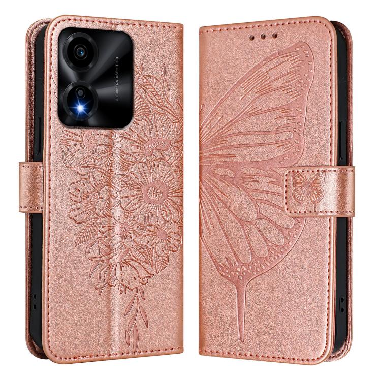 For Honor X5c Plus Embossed Butterfly Leather Phone Case
