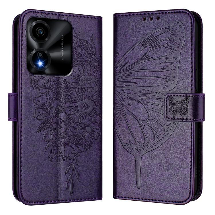 For Honor X5c Plus Embossed Butterfly Leather Phone Case