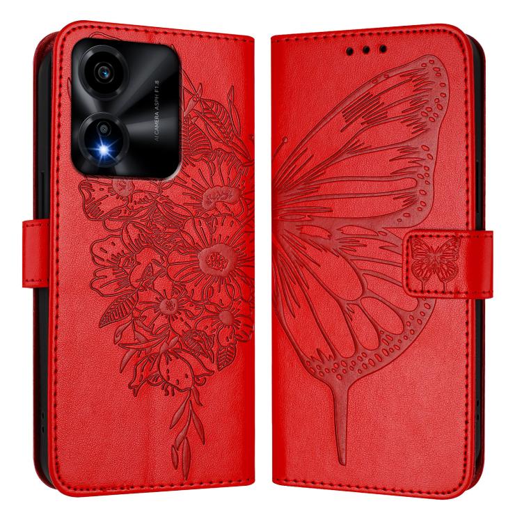 For Honor X5c Plus Embossed Butterfly Leather Phone Case