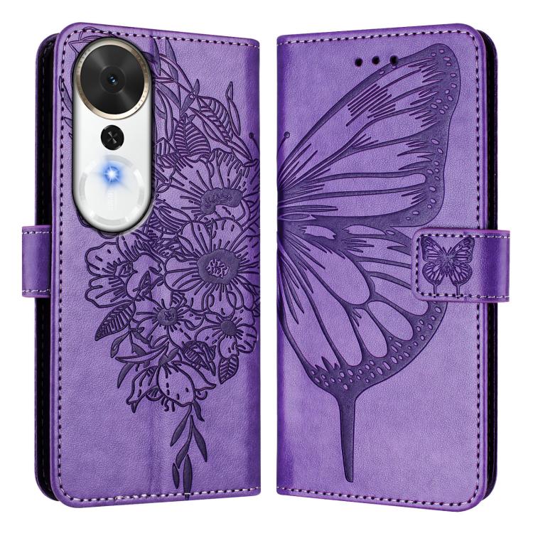 For Honor Play 70 Plus Embossed Butterfly Leather Phone Case