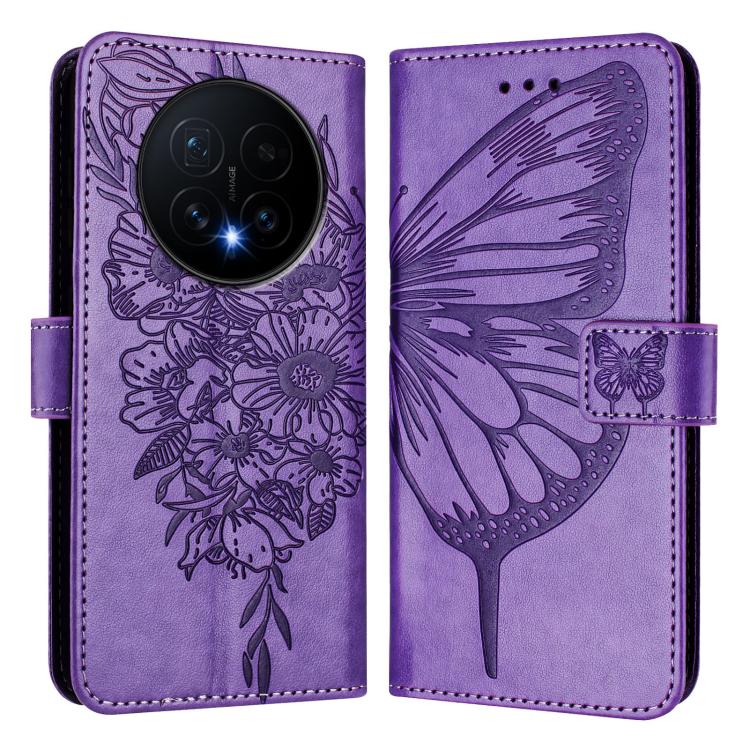 For Honor Magic8 Embossed Butterfly Leather Phone Case