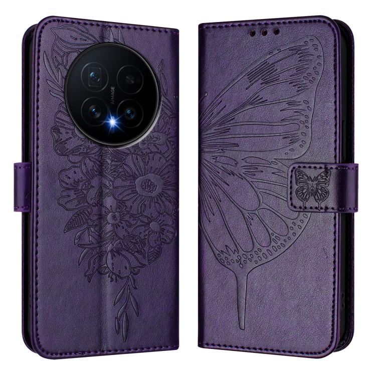 For Honor Magic8 Embossed Butterfly Leather Phone Case