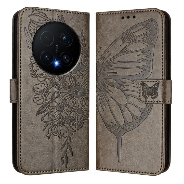 For Honor Magic8 Pro Embossed Butterfly Leather Phone Case
