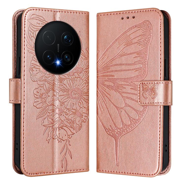 For Honor Magic8 Pro Embossed Butterfly Leather Phone Case