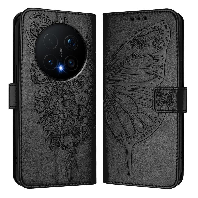 For Honor Magic8 Pro Embossed Butterfly Leather Phone Case