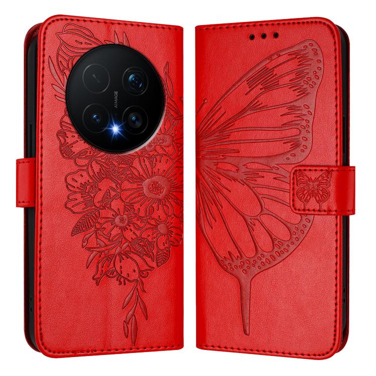 For Honor Magic8 Pro Embossed Butterfly Leather Phone Case