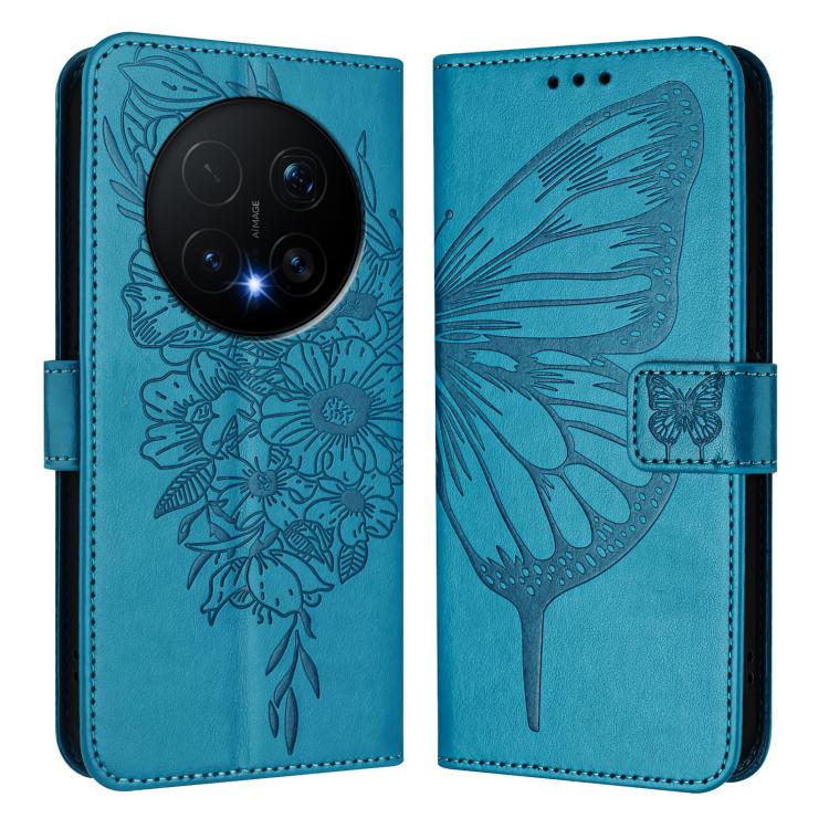 For Honor Magic8 Pro Embossed Butterfly Leather Phone Case