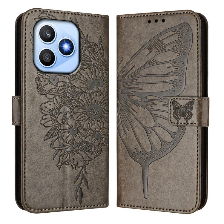 For Honor X8d 4G Global Embossed Butterfly Leather Phone Case