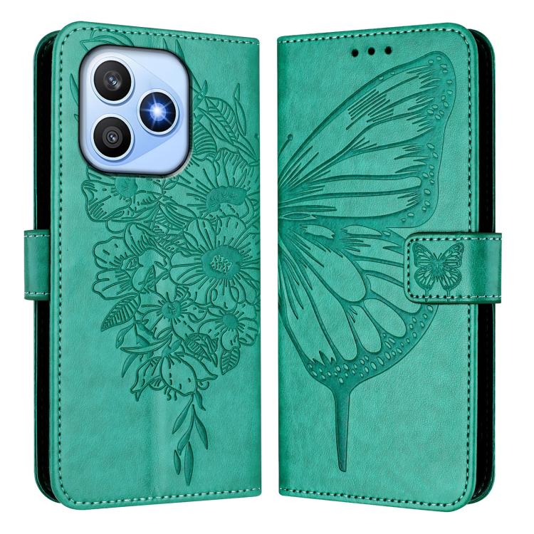 For Honor X8d 4G Global Embossed Butterfly Leather Phone Case