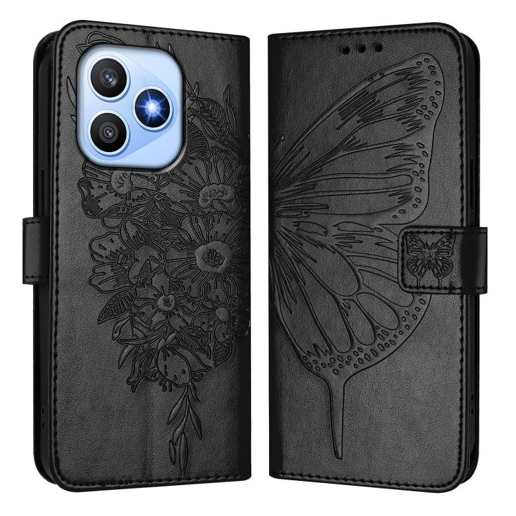 For Honor X8d 4G Global Embossed Butterfly Leather Phone Case