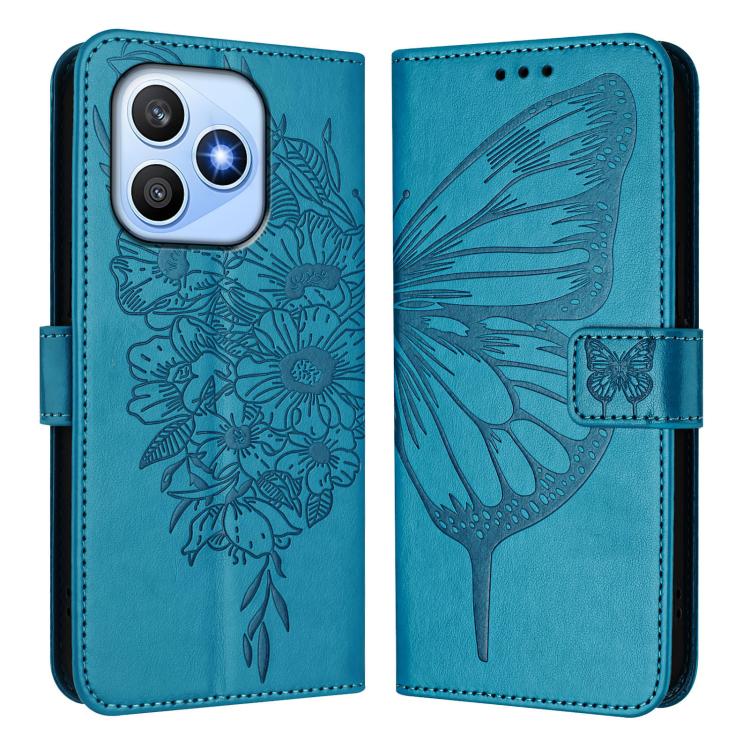 For Honor X8d 4G Global Embossed Butterfly Leather Phone Case