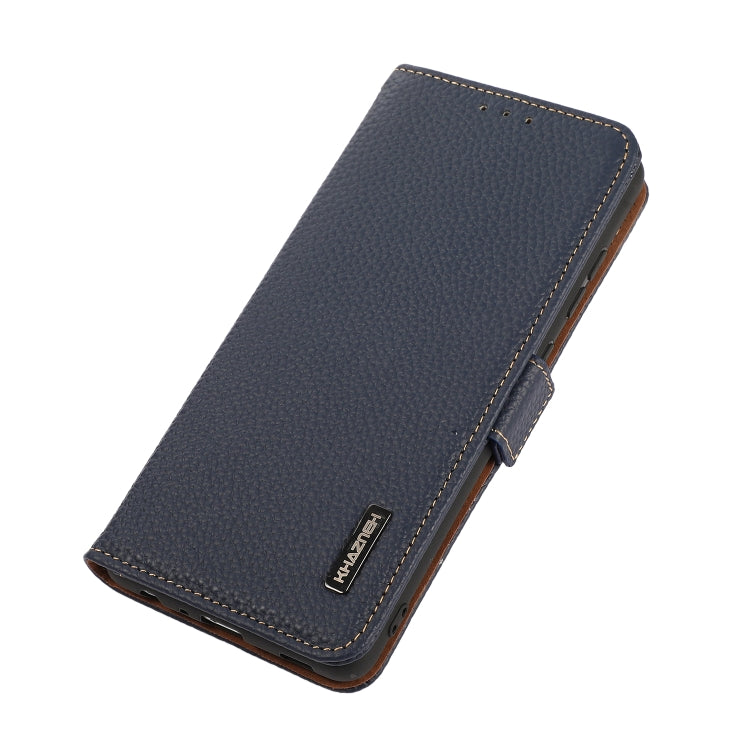 For Google Pixel 9a KHAZNEH Side-Magnetic Litchi Genuine Leather RFID Phone Case