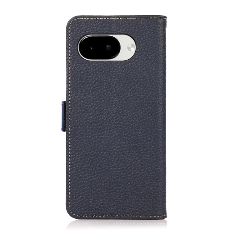 For Google Pixel 10a KHAZNEH Side-Magnetic Litchi Genuine Leather RFID Phone Case