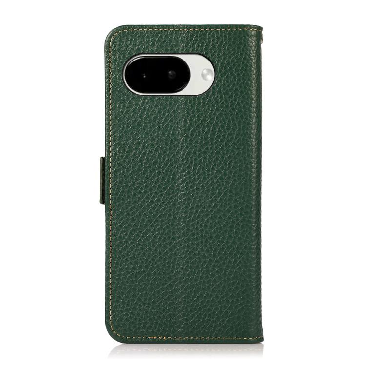 For Google Pixel 10a KHAZNEH Side-Magnetic Litchi Genuine Leather RFID Phone Case