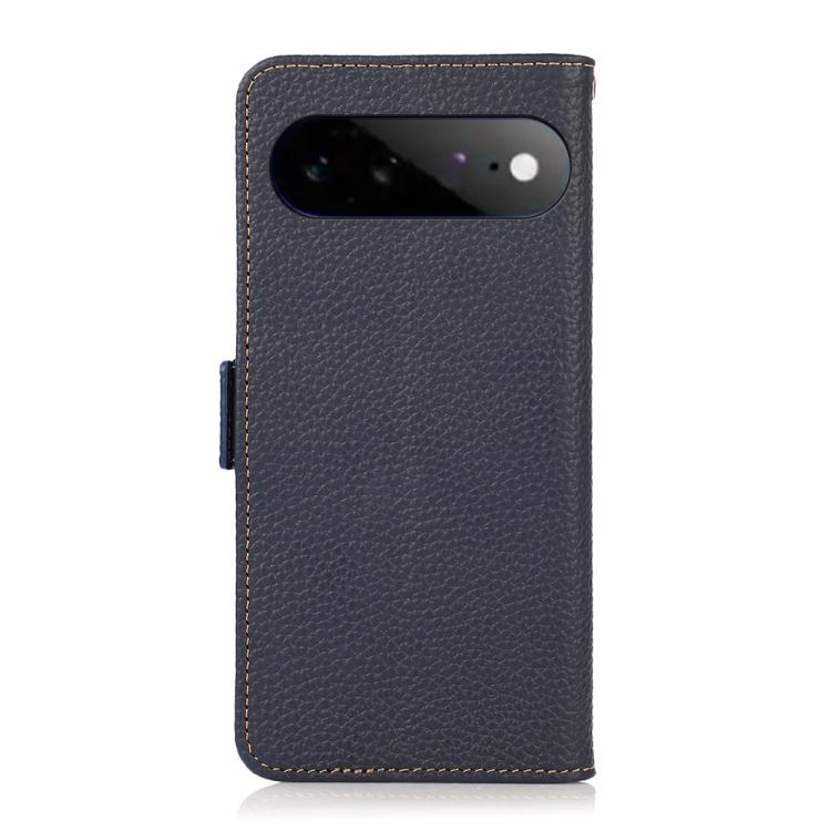 For Google Pixel 11 Pro XL KHAZNEH Side-Magnetic Litchi Genuine Leather RFID Phone Case