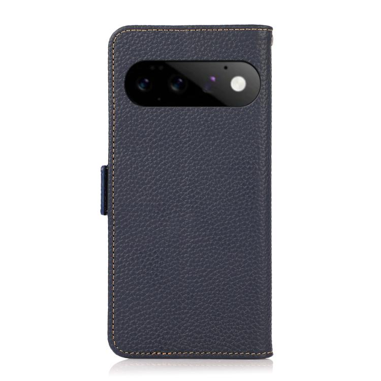 For Google Pixel 11 Pro / 11 KHAZNEH Side-Magnetic Litchi Genuine Leather RFID Phone Case