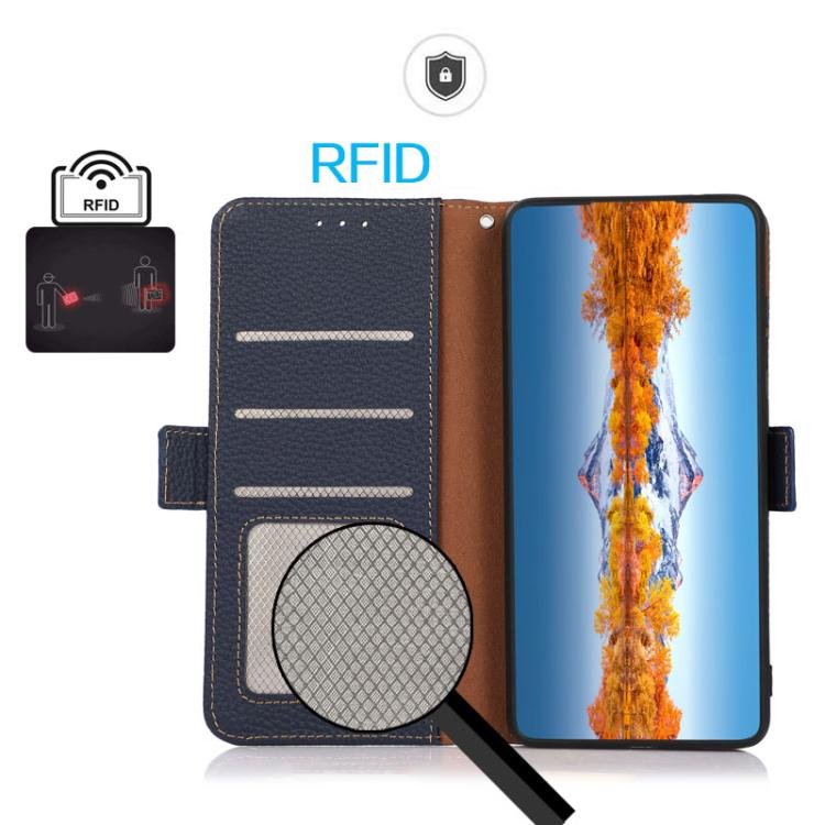For Google Pixel 11 Pro / 11 KHAZNEH Side-Magnetic Litchi Genuine Leather RFID Phone Case