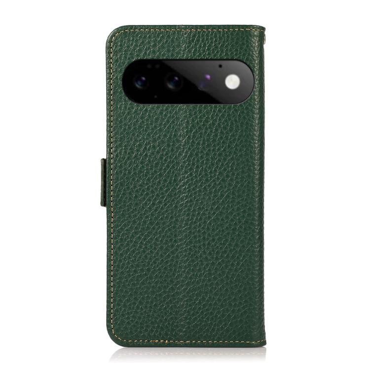 For Google Pixel 11 Pro / 11 KHAZNEH Side-Magnetic Litchi Genuine Leather RFID Phone Case