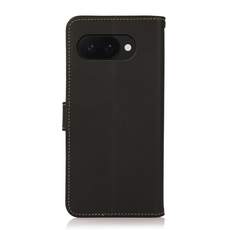For Google Pixel 9a KHAZNEH Custer Genuine Leather RFID Phone Case