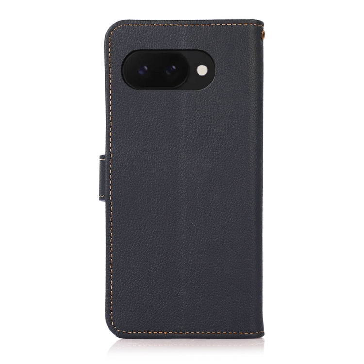 For Google Pixel 9a KHAZNEH Custer Genuine Leather RFID Phone Case