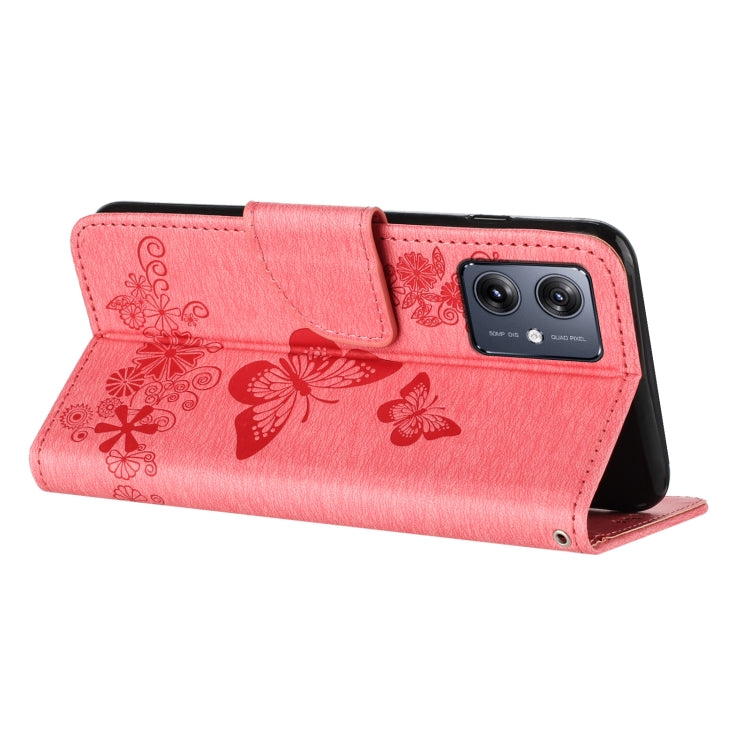 For Motorola Moto G35 Butterfly Embossed Flip Leather Phone Case
