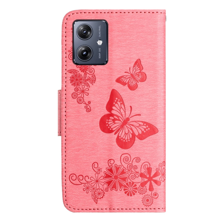 For Motorola Moto G55 Butterfly Embossed Flip Leather Phone Case