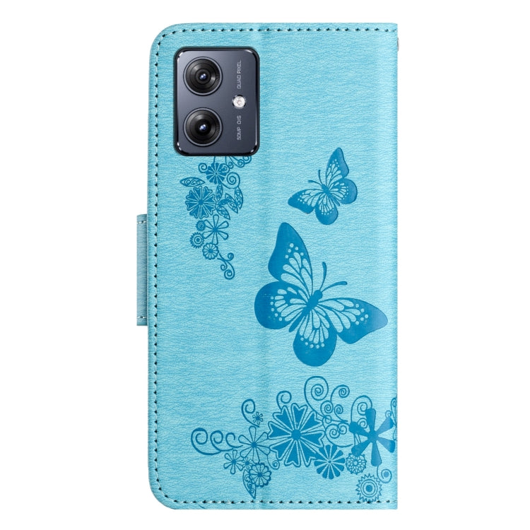 For Motorola Moto G55 Butterfly Embossed Flip Leather Phone Case