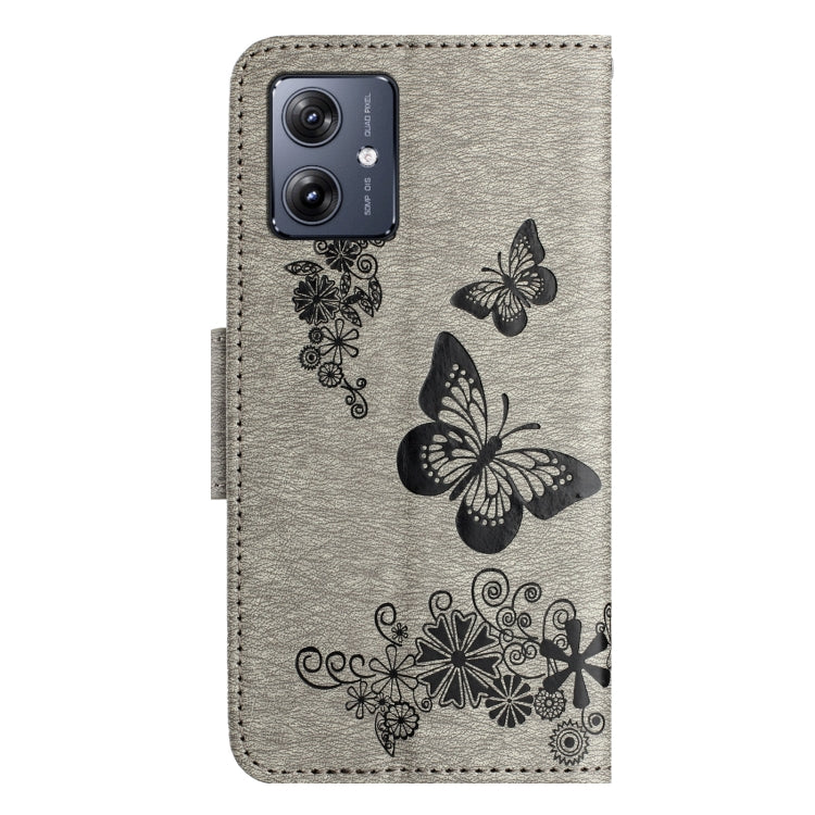 For Motorola Moto G55 Butterfly Embossed Flip Leather Phone Case