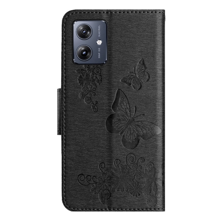 For Motorola Moto G55 Butterfly Embossed Flip Leather Phone Case