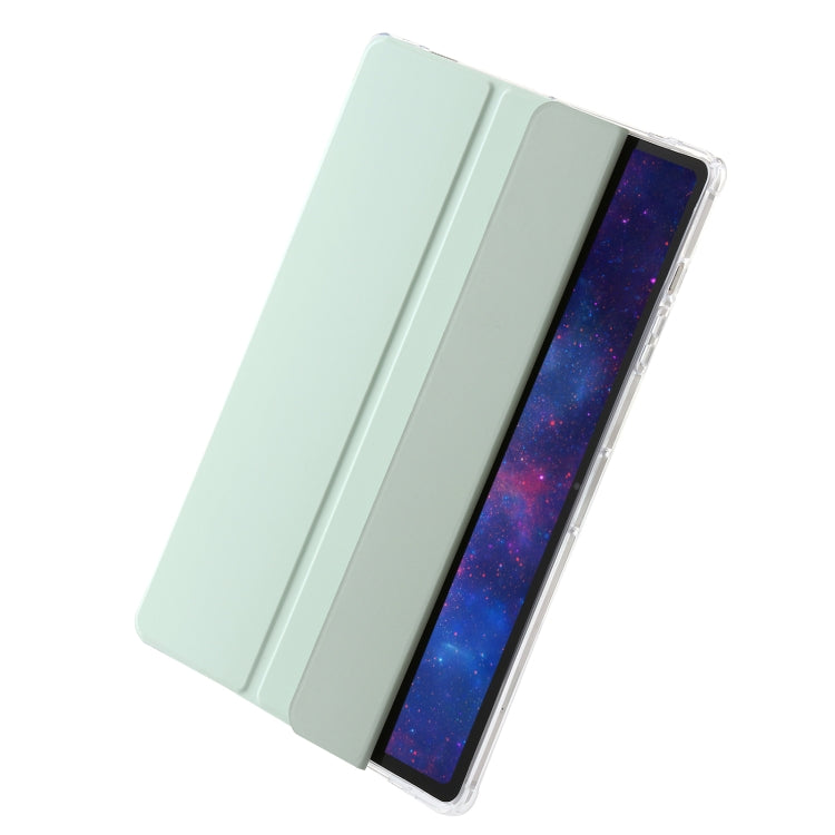 For Samsung Galaxy Tab S10 Ultra 3-Fold Clear Acrylic Leather Tablet Case