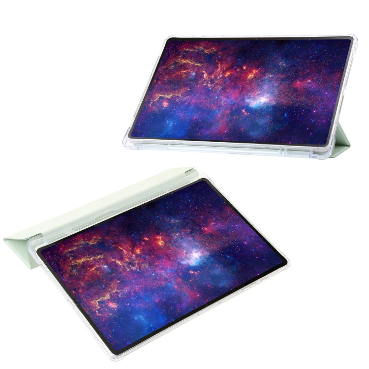 For Samsung Galaxy Tab S10 Ultra 3-Fold Clear Acrylic Leather Tablet Case