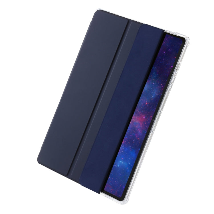 For Samsung Galaxy Tab S10 Ultra 3-Fold Clear Acrylic Leather Tablet Case