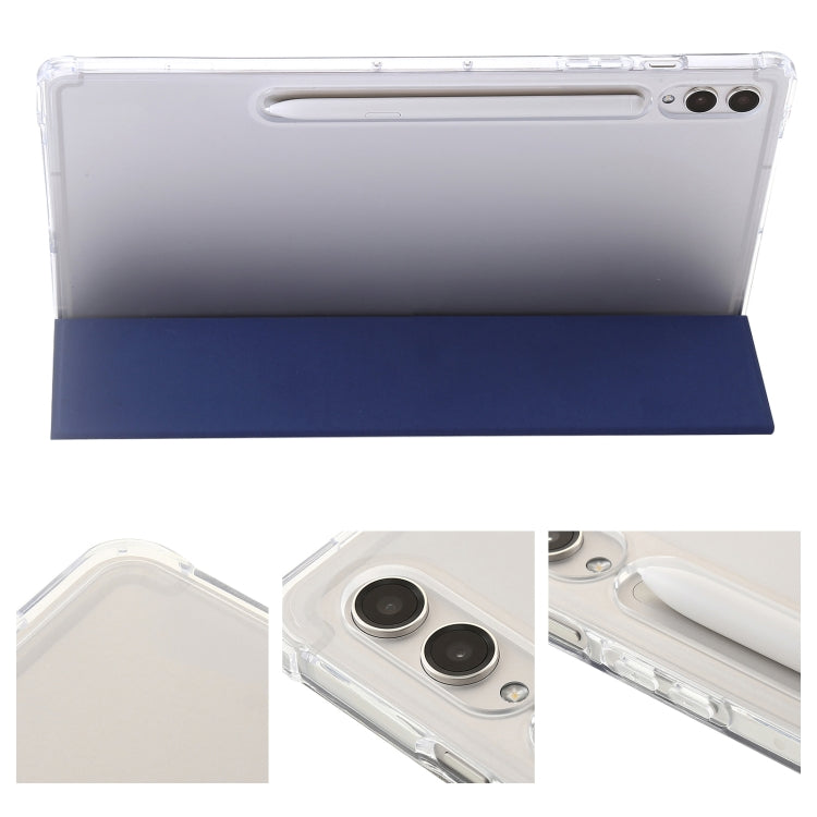 For Samsung Galaxy Tab S10 Ultra 3-Fold Clear Acrylic Leather Tablet Case
