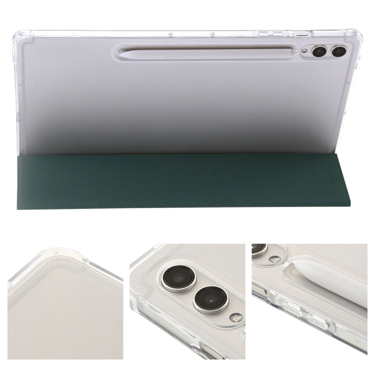For Samsung Galaxy Tab S10 Ultra 3-Fold Clear Acrylic Leather Tablet Case