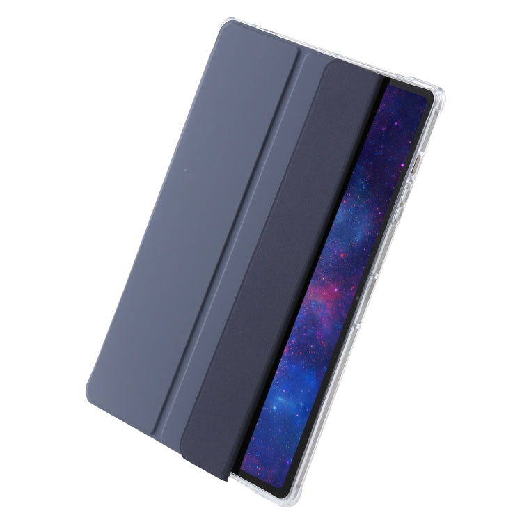 For Samsung Galaxy Tab S10 Ultra 3-Fold Clear Acrylic Leather Tablet Case