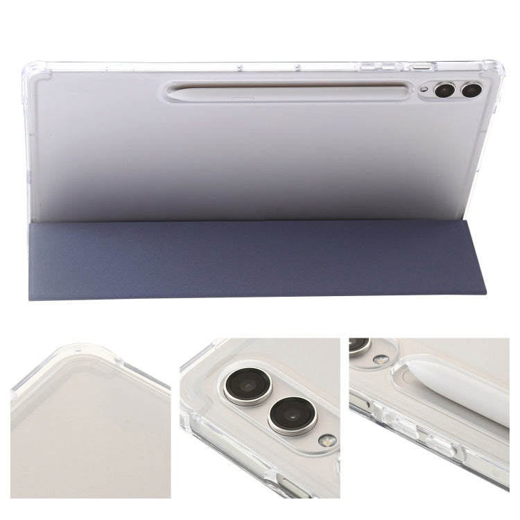 For Samsung Galaxy Tab S10 Ultra 3-Fold Clear Acrylic Leather Tablet Case