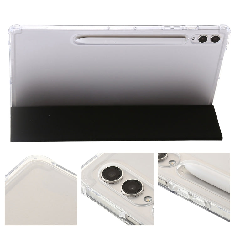 For Samsung Galaxy Tab S10 Ultra 3-Fold Clear Acrylic Leather Tablet Case