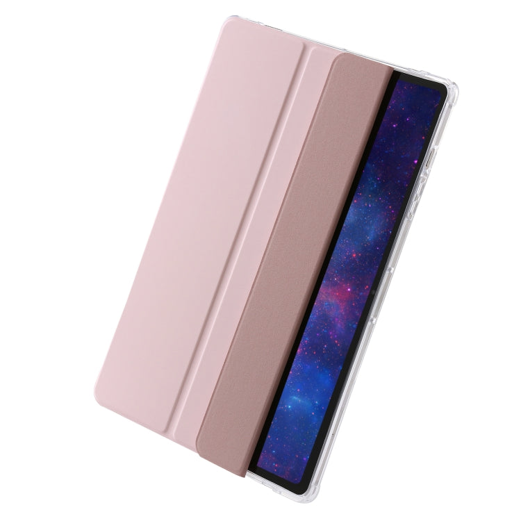 For Samsung Galaxy Tab S10 Ultra 3-Fold Clear Acrylic Leather Tablet Case