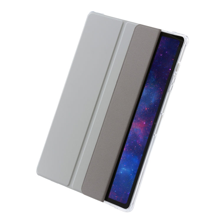 For Samsung Galaxy Tab S10 Ultra 3-Fold Clear Acrylic Leather Tablet Case
