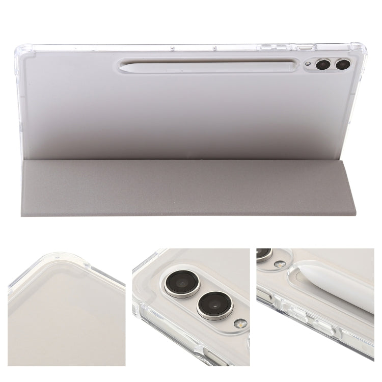 For Samsung Galaxy Tab S10 Ultra 3-Fold Clear Acrylic Leather Tablet Case