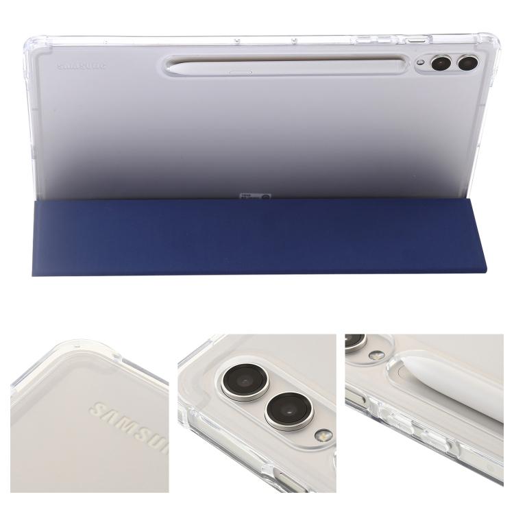 For Samsung Galaxy Tab S10 FE+ 3-Fold Clear Acrylic Leather Tablet Case