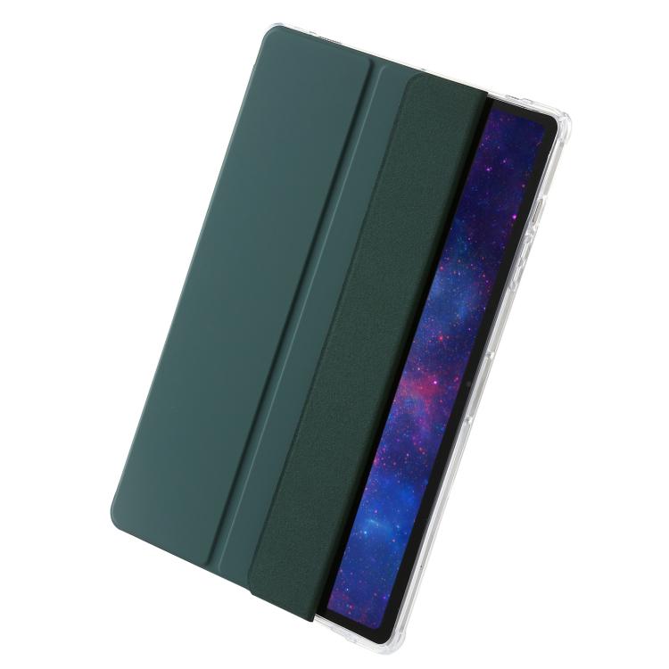 For Samsung Galaxy Tab S10 FE+ 3-Fold Clear Acrylic Leather Tablet Case