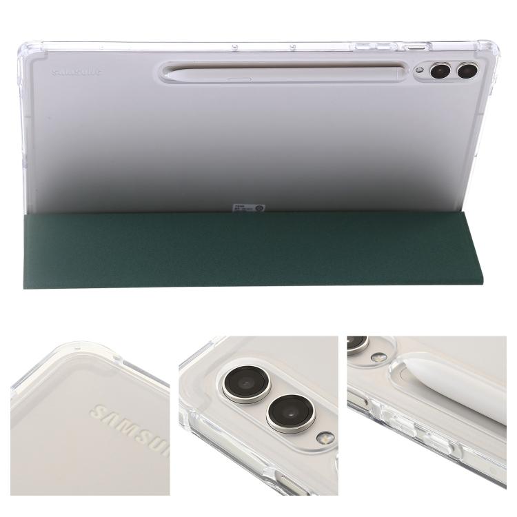 For Samsung Galaxy Tab S10 FE+ 3-Fold Clear Acrylic Leather Tablet Case