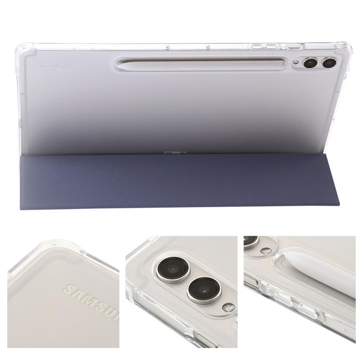 For Samsung Galaxy Tab S10 FE+ 3-Fold Clear Acrylic Leather Tablet Case