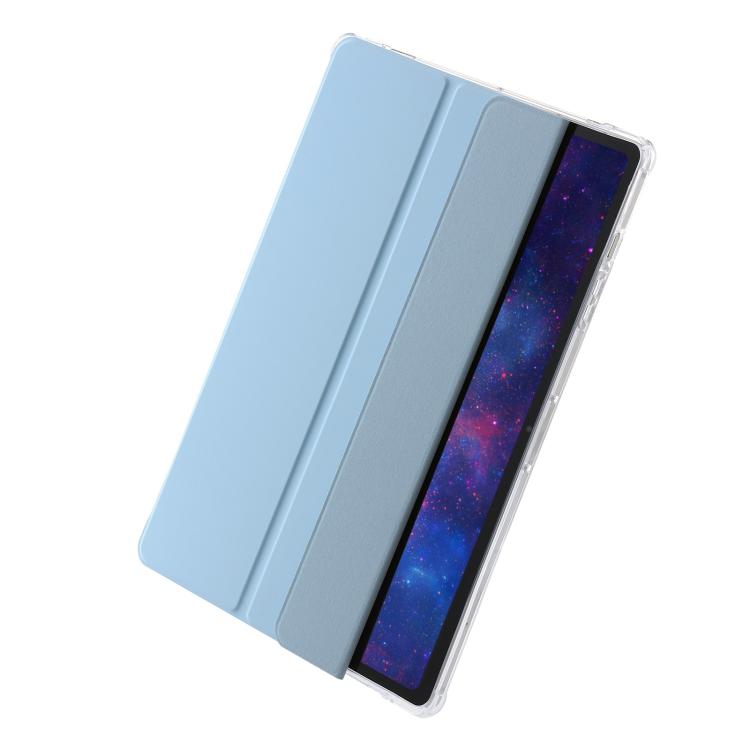 For Samsung Galaxy Tab S10 FE+ 3-Fold Clear Acrylic Leather Tablet Case