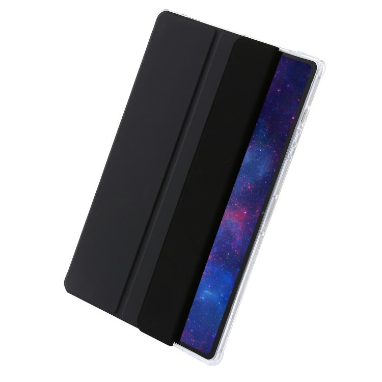 For Samsung Galaxy Tab S10 FE+ 3-Fold Clear Acrylic Leather Tablet Case