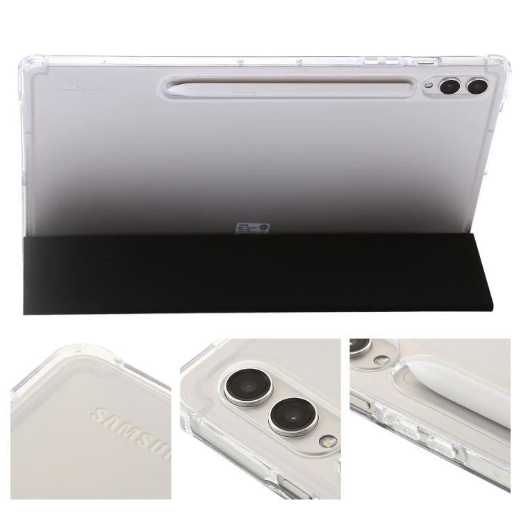 For Samsung Galaxy Tab S10 FE+ 3-Fold Clear Acrylic Leather Tablet Case