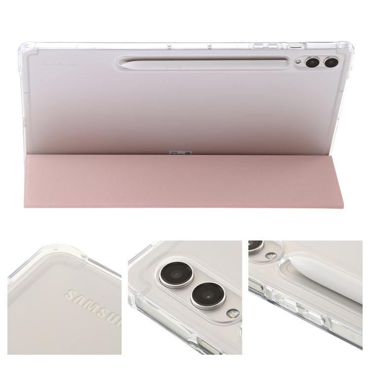 For Samsung Galaxy Tab S10 FE+ 3-Fold Clear Acrylic Leather Tablet Case